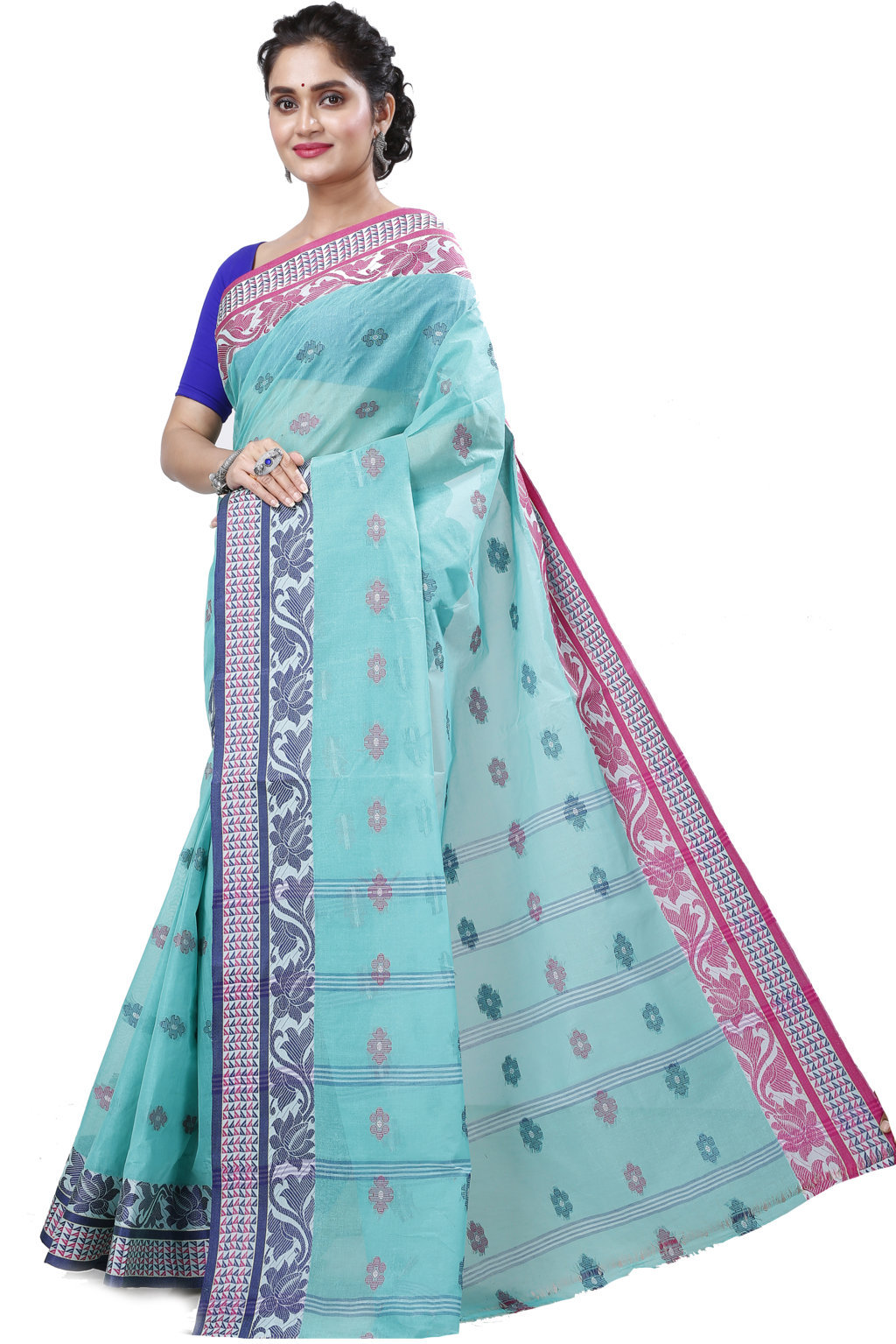See Green Pure Cotton Raina Tant Saree (997)